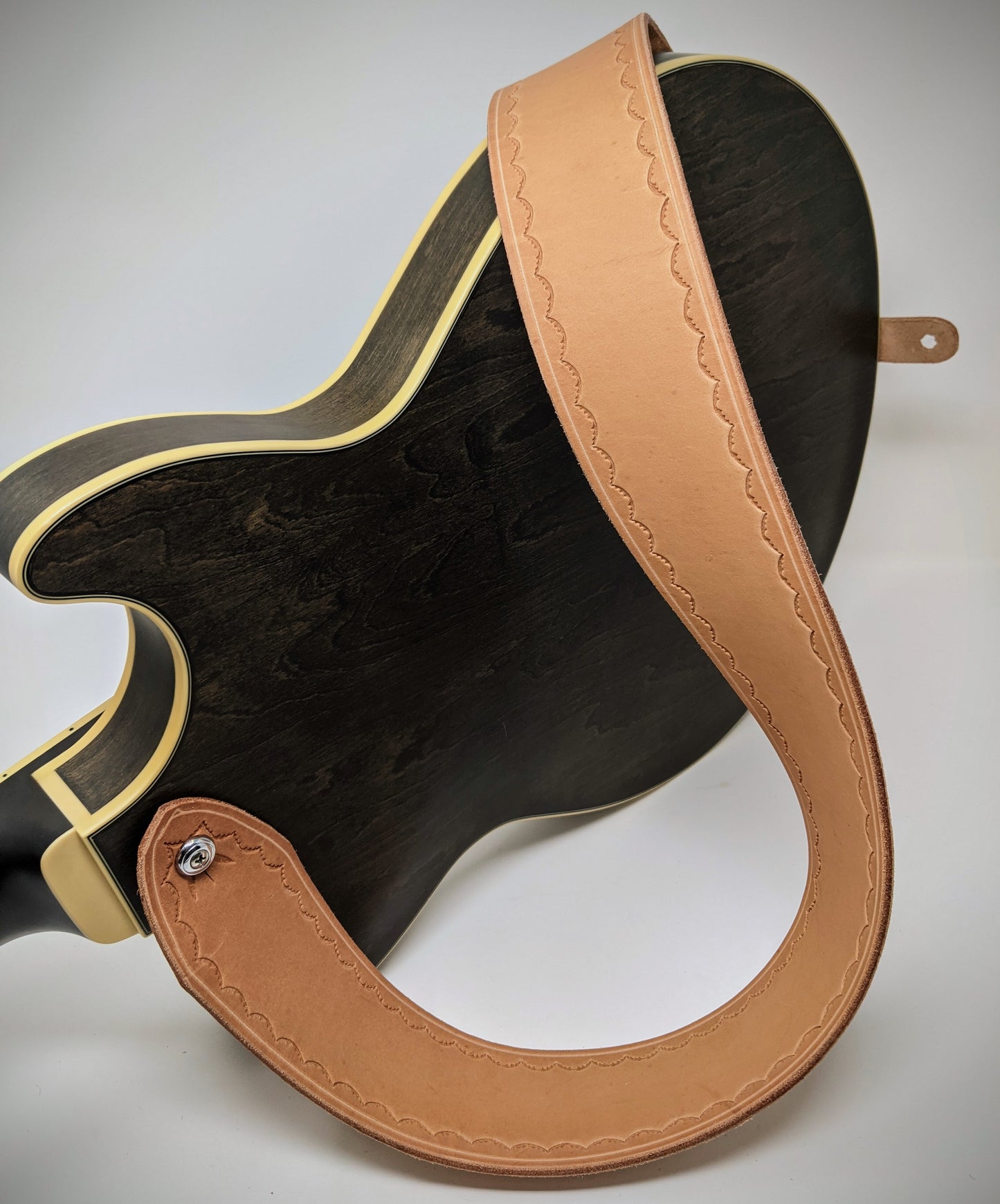 Minimalist Tooled Leather Guitar Strap