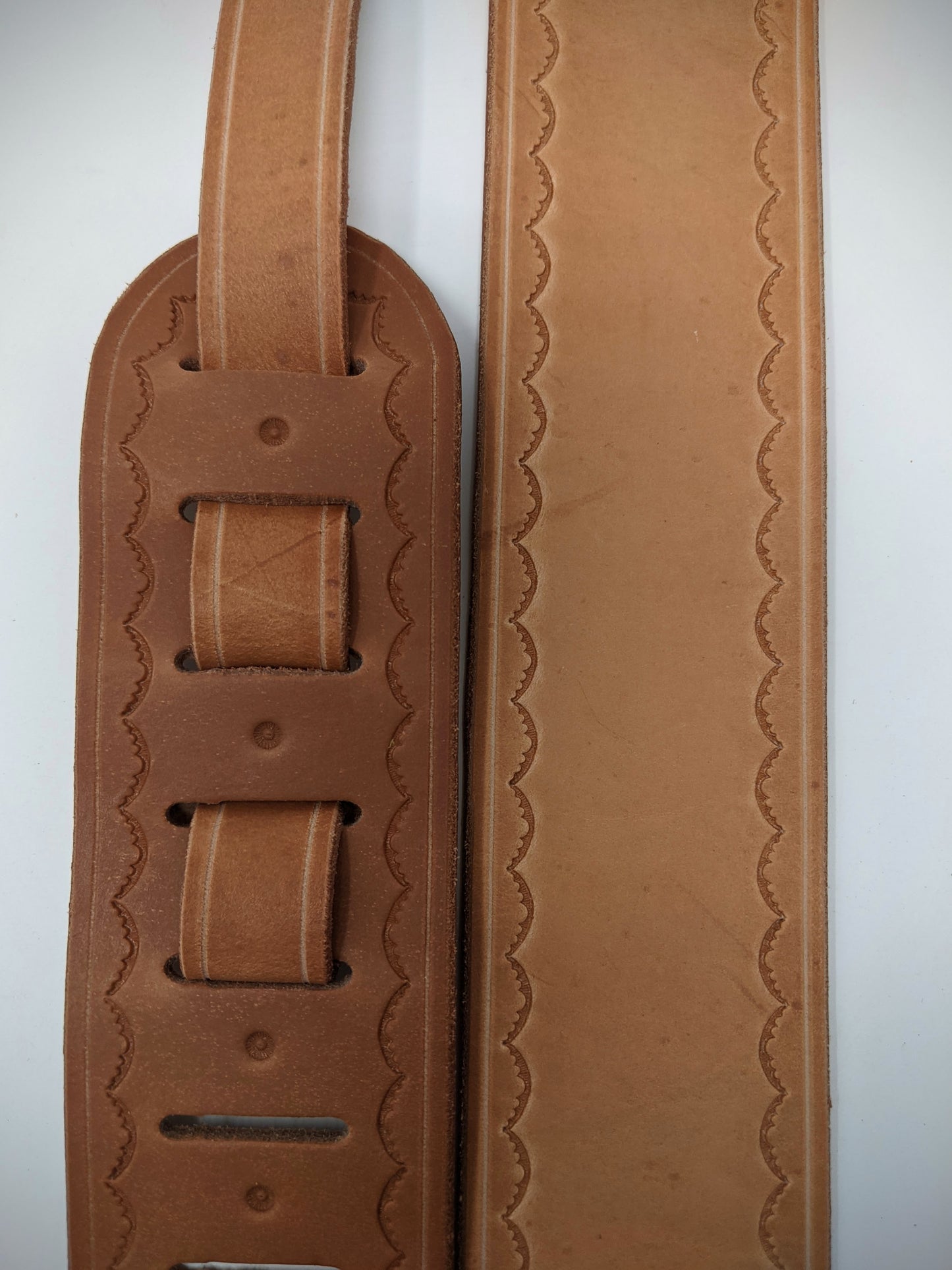 Minimalist Tooled Leather Guitar Strap