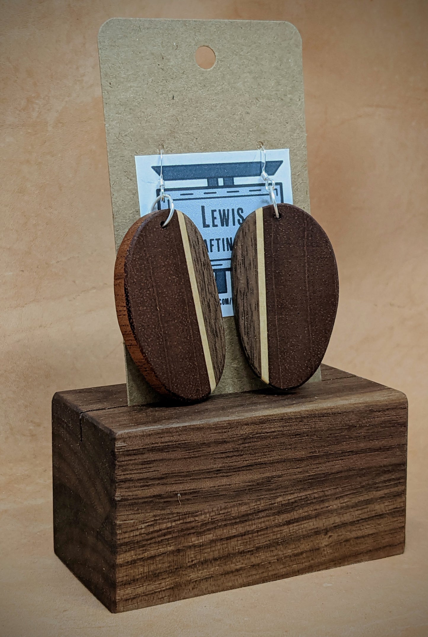 Mahogany Oval Dangle Earrings