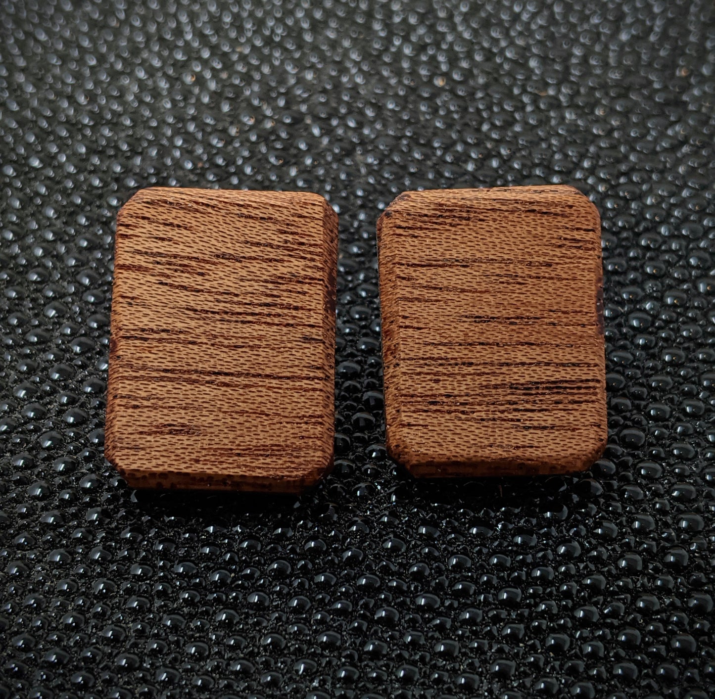 Mahogany Rectangle Stud Earrings