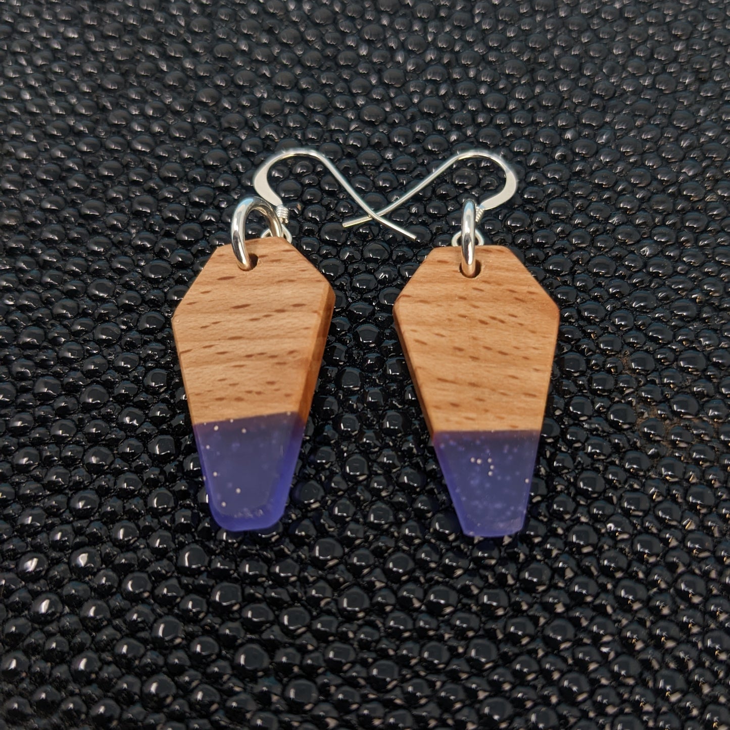 Purple Coffin Dangle Earrings