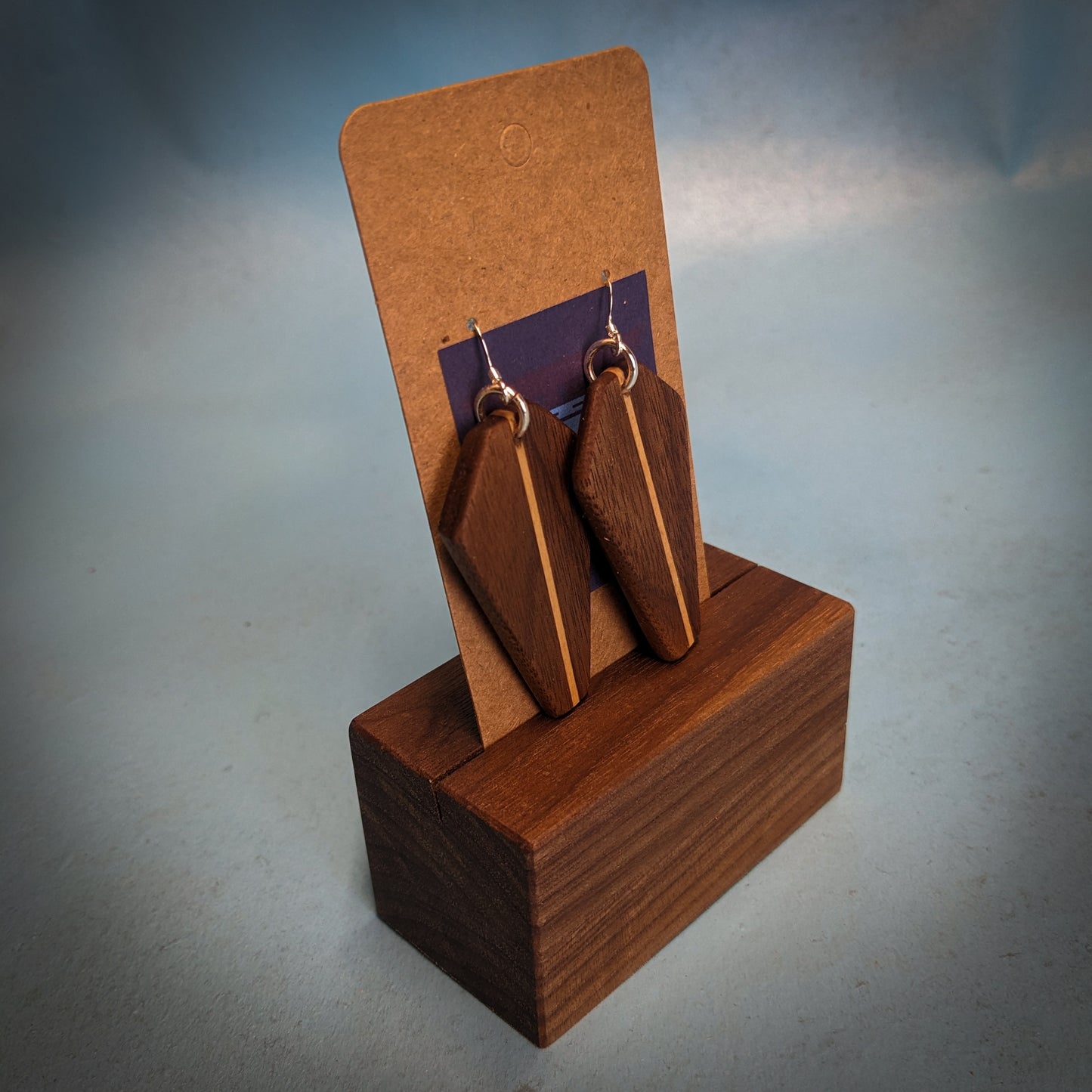 Walnut Coffin Dangle Earrings