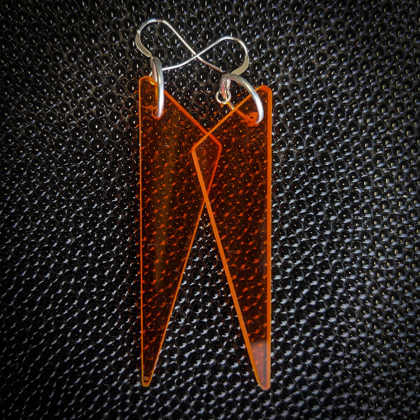 Orange Spears Dangle Earrings