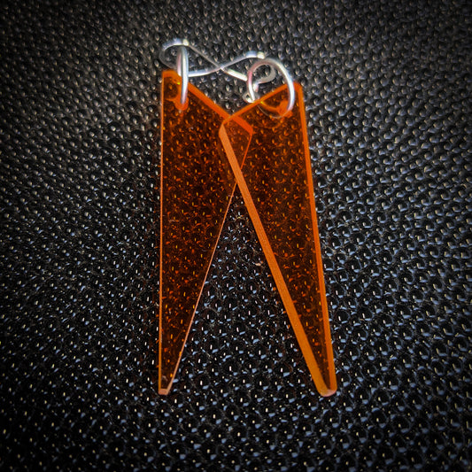 Orange Spears Dangle Earrings