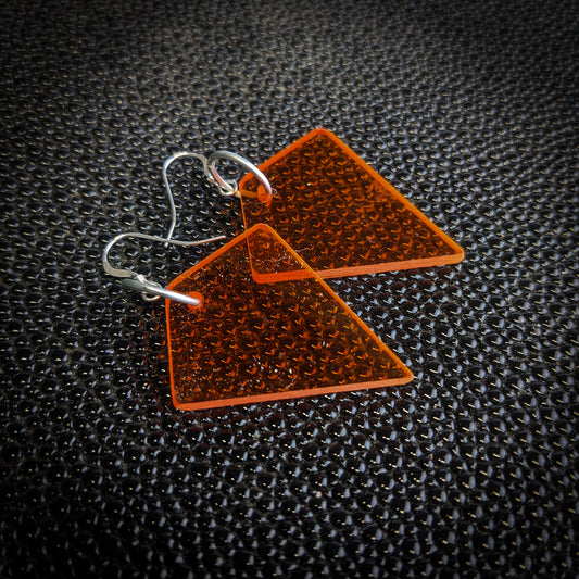 Small Orange Kite Dangle Earrings