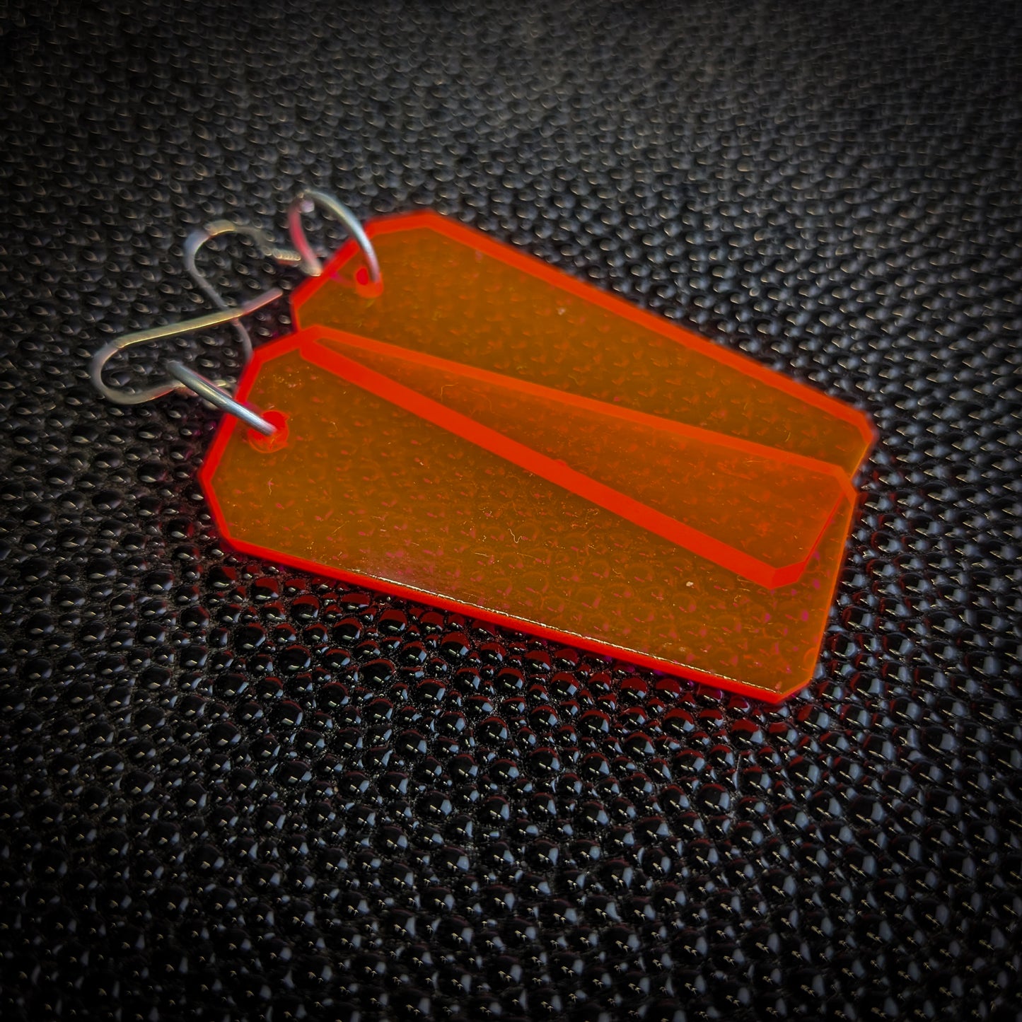 Neon Orange Tag Dangle Earrings