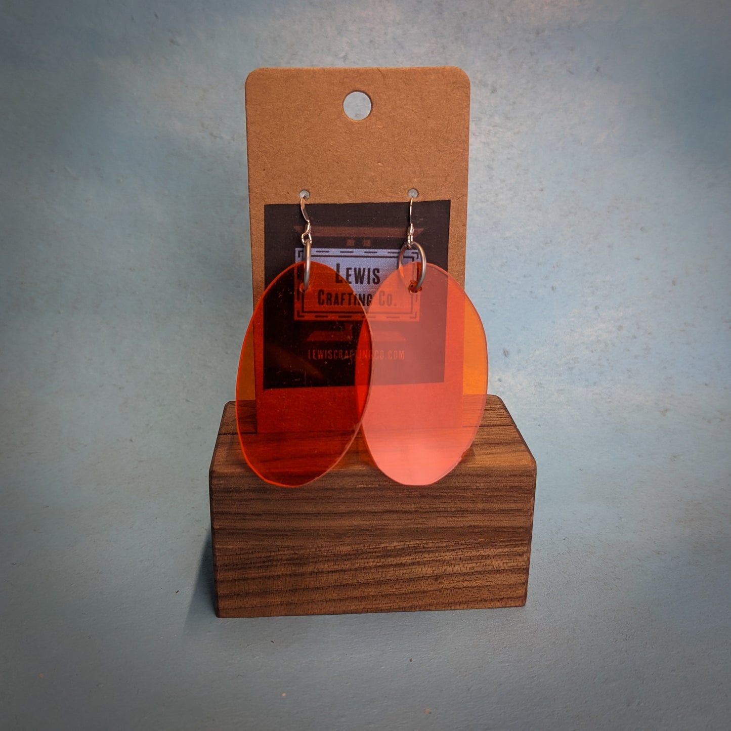 Orange Oval Dangle Earrings