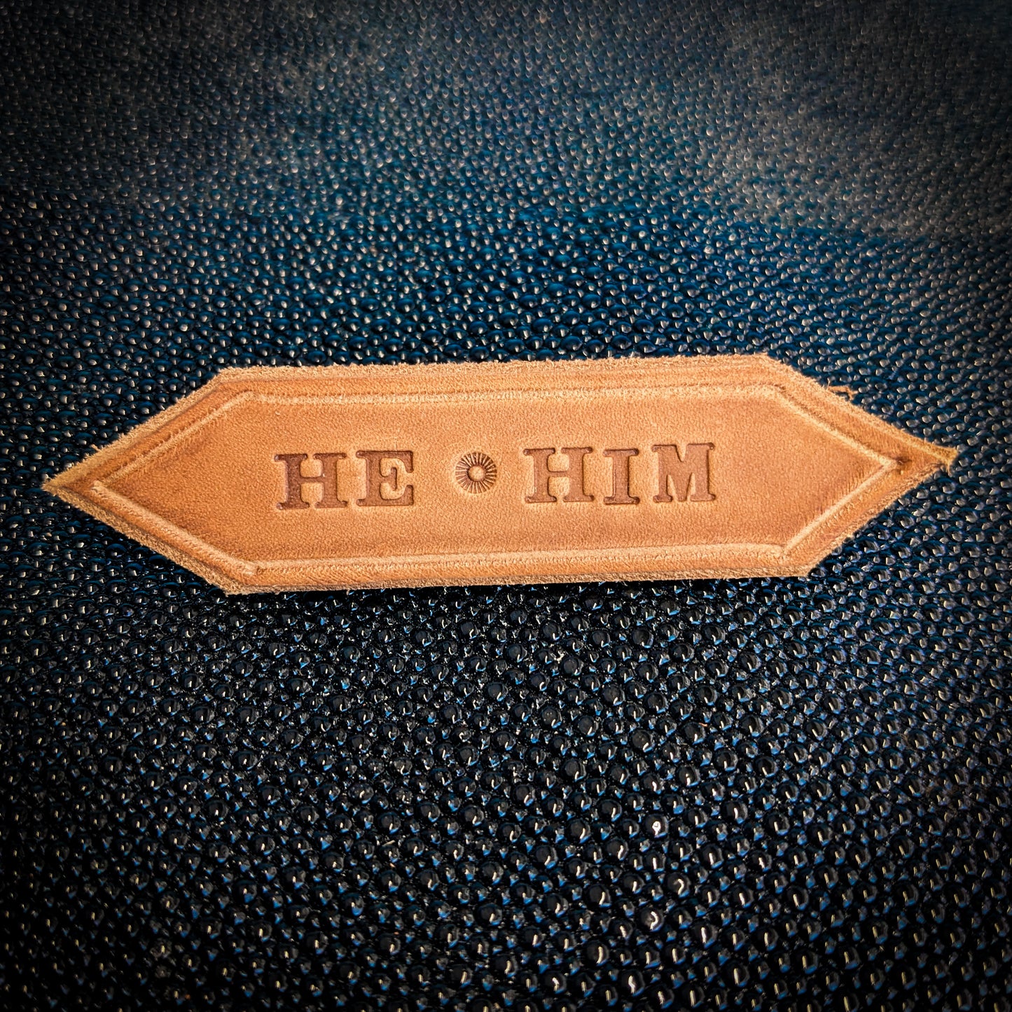 Leather Pronoun Badge