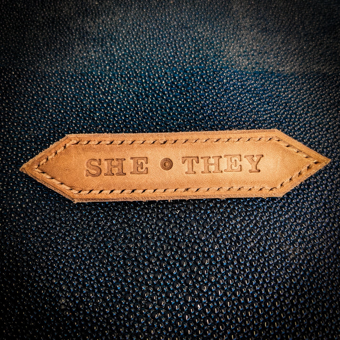 Leather Pronoun Badge