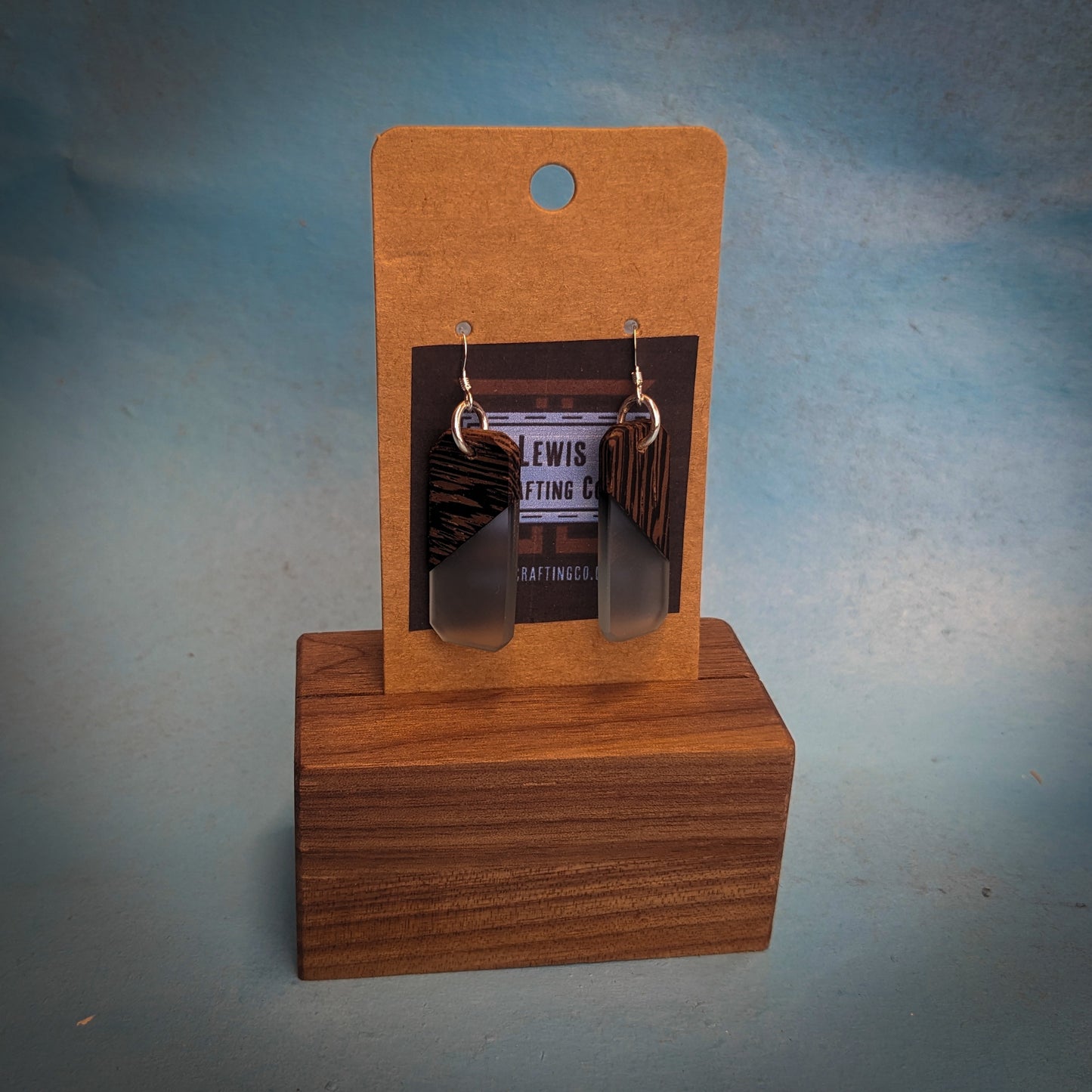 Small Wenge Tags Dangle Earrings
