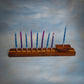 Wood Hanukkiah (walnut with maple stripe)