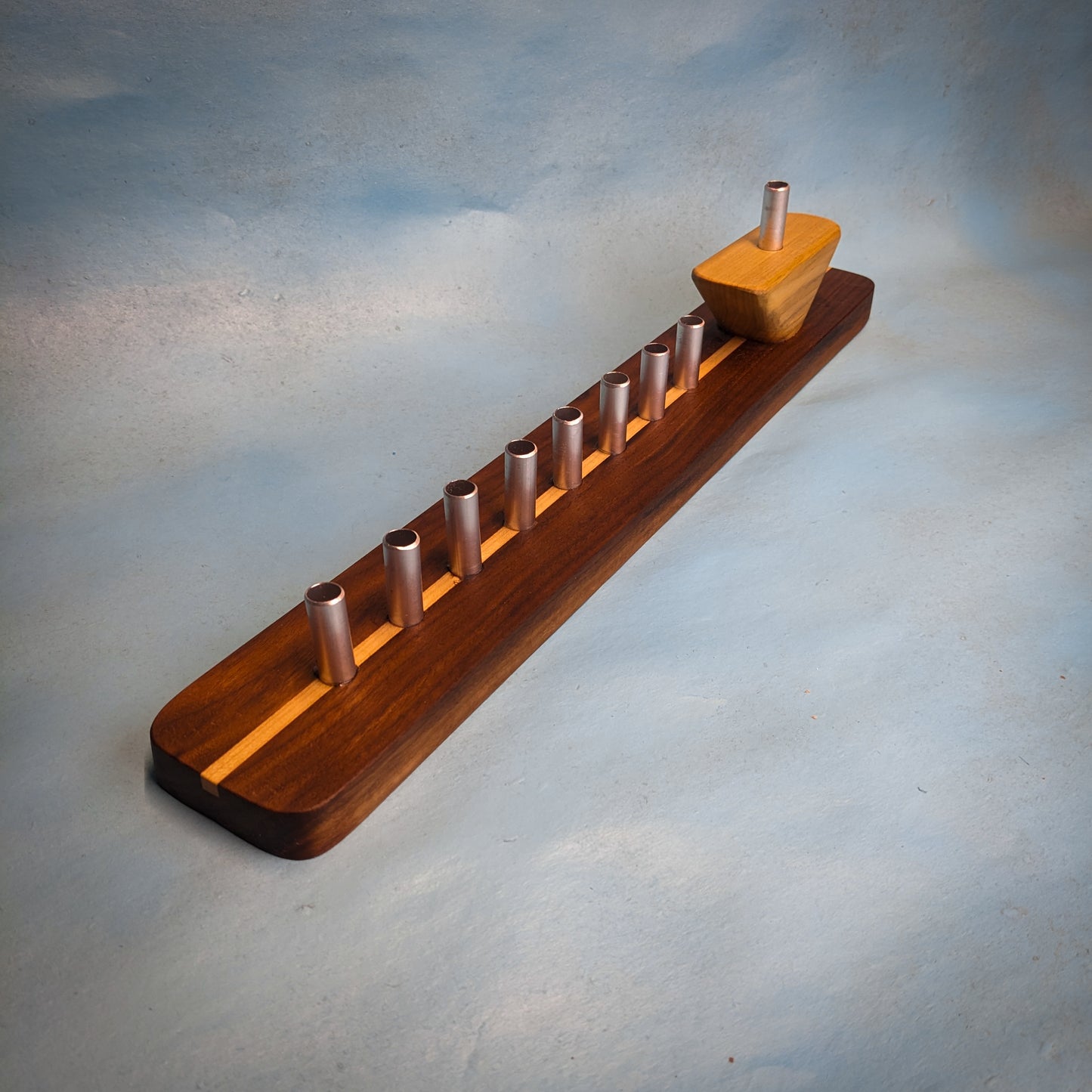 Wood Hanukkiah (walnut and maple)