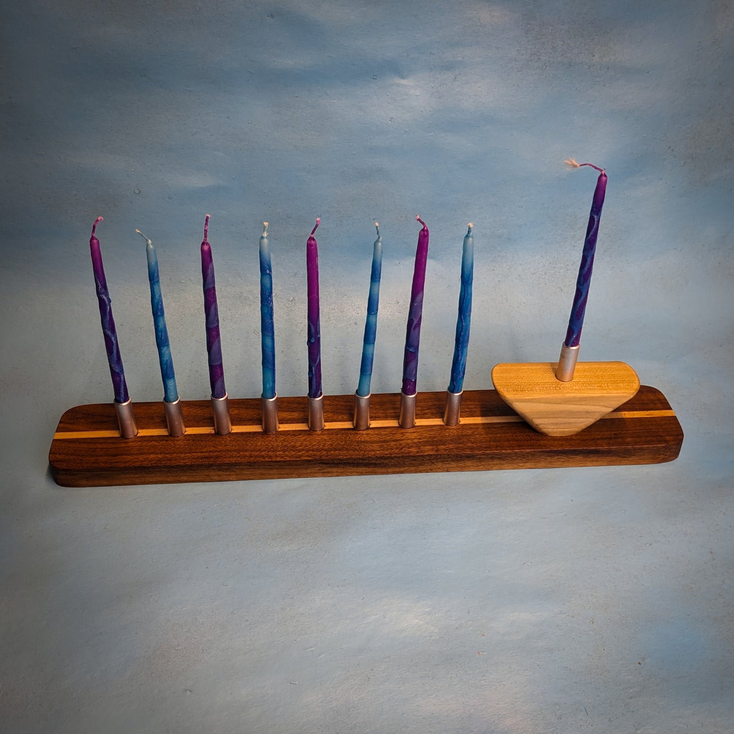 Wood Hanukkiah (walnut and maple)