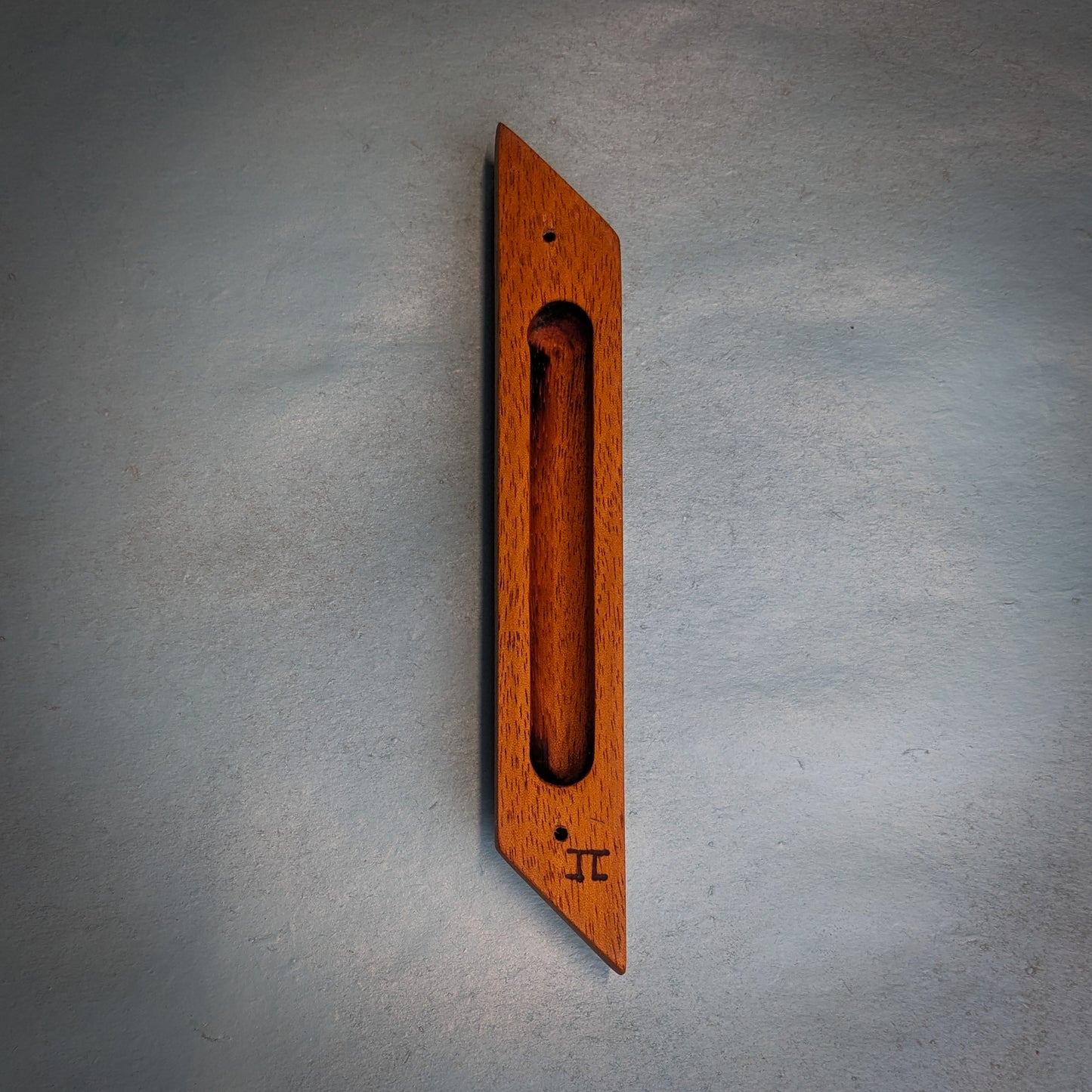 Mahogany Diagonal Wood Mezuzah