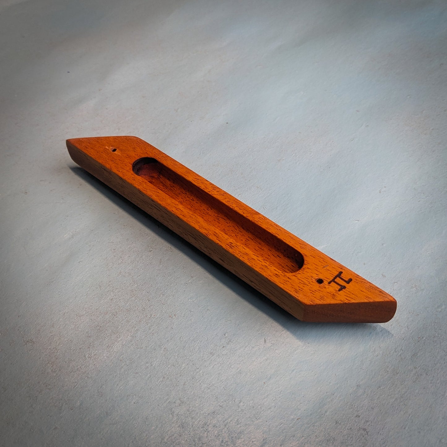 Mahogany Diagonal Wood Mezuzah