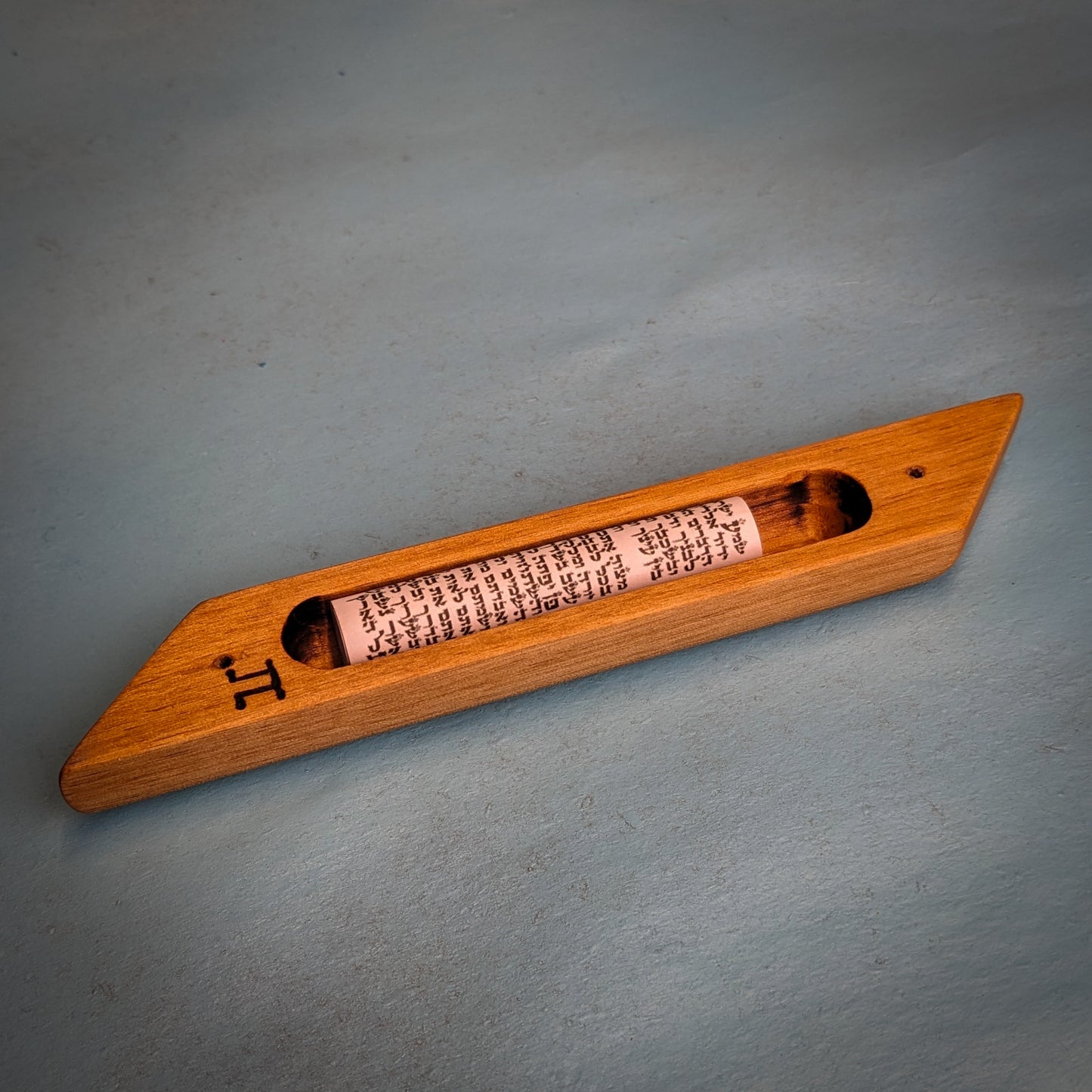 Alder Diagonal Wood Mezuzah