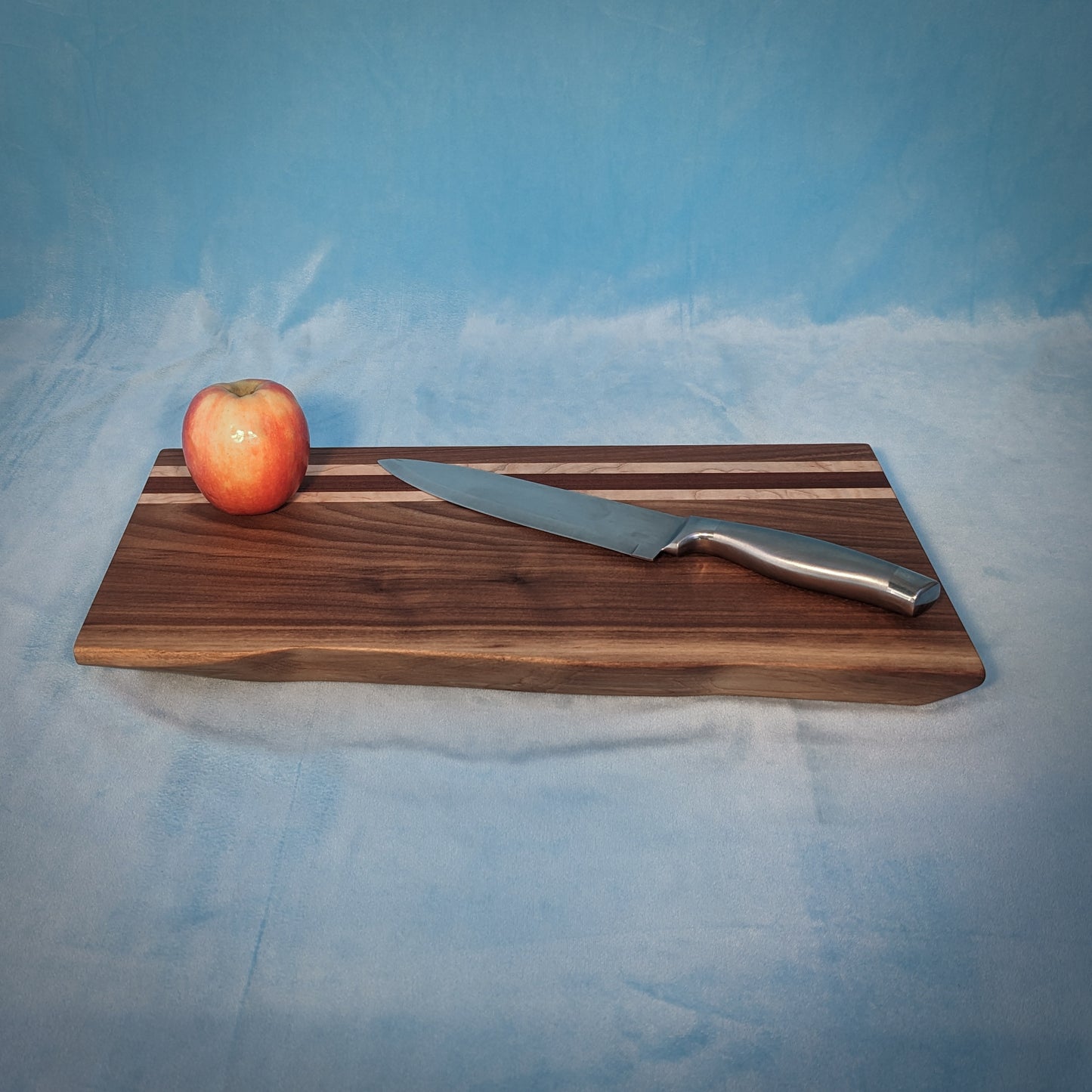 Thin, Striped Live Edge Walnut Cutting Board