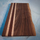 Thin, Striped Live Edge Walnut Cutting Board