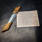 Light Blue Cherry Wood and Resin Window Mezuzah