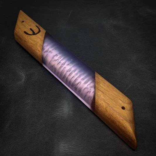 Purple Walnut Wood and Resin Window Mezuzah