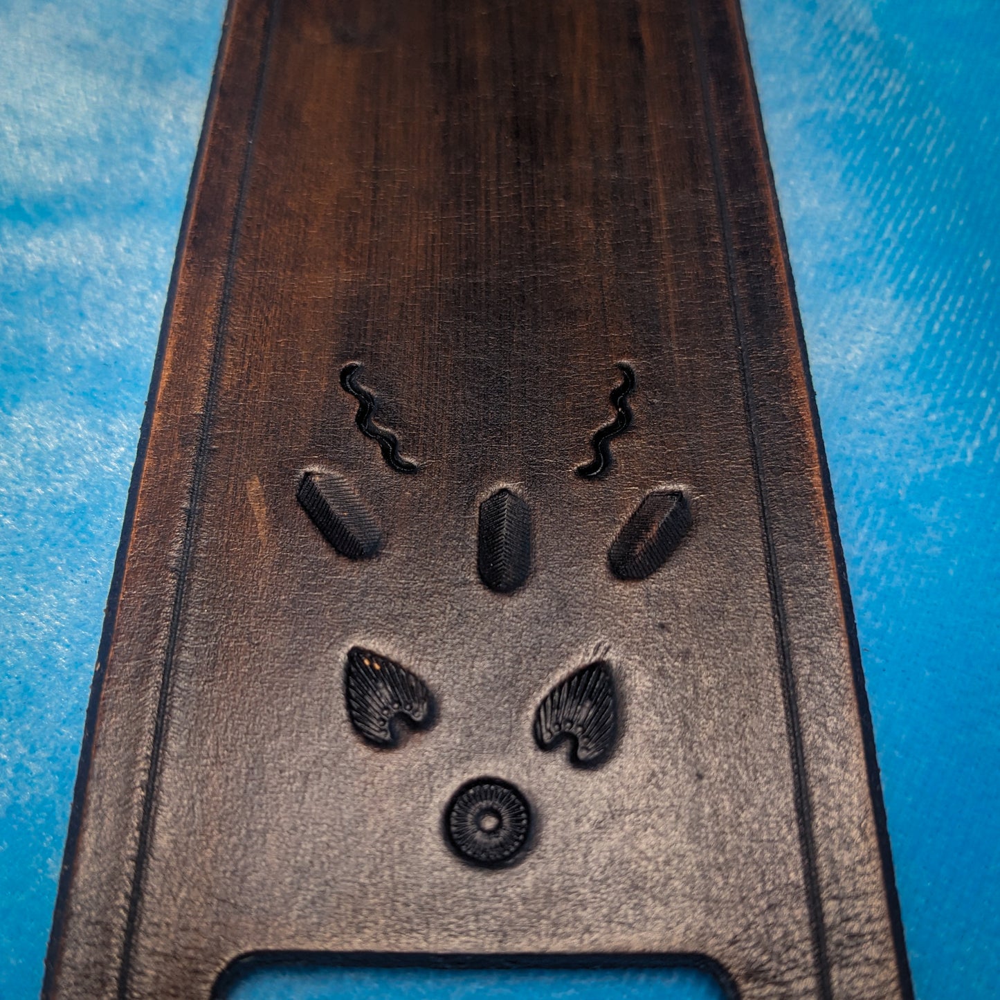 Dark Patterned Leather Guitar Strap