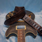 Dark Patterned Leather Guitar Strap