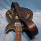 Dark Floral Tooled Leather Guitar Strap