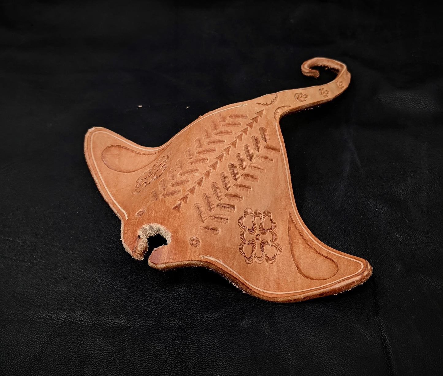 Tooled Leather Manta Ray Wall Art