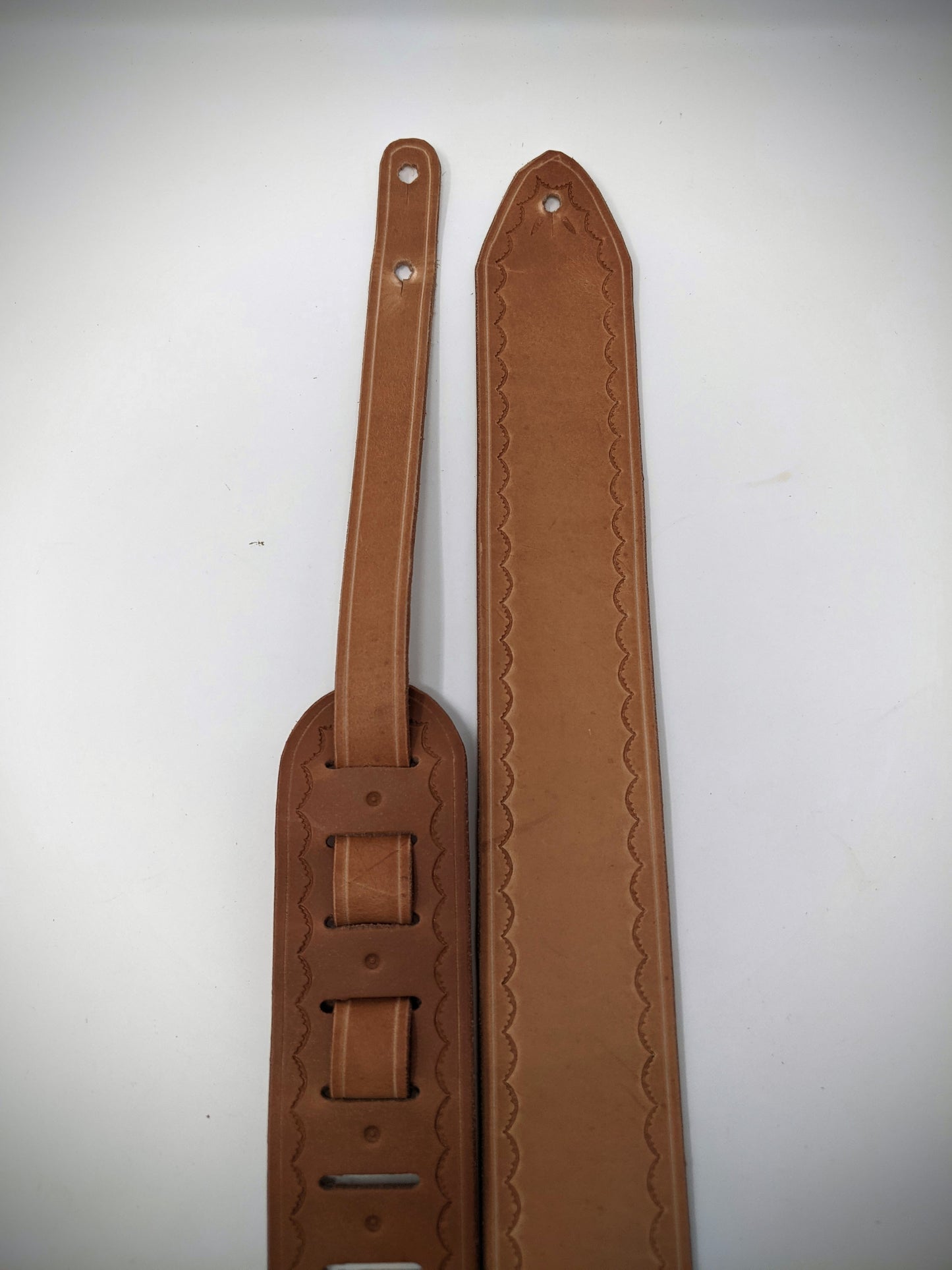 Minimalist Tooled Leather Guitar Strap