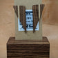 Walnut Stripe Triangle Stud Earrings