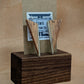 Mahogany Stripe Triangle Dangle Earrings