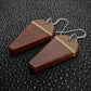 Mahogany Coffin Dangle Earrings