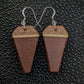 Mahogany Coffin Dangle Earrings