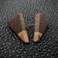 Walnut Stripe Small Triangle Stud Earrings