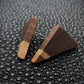 Walnut Stripe Small Triangle Stud Earrings