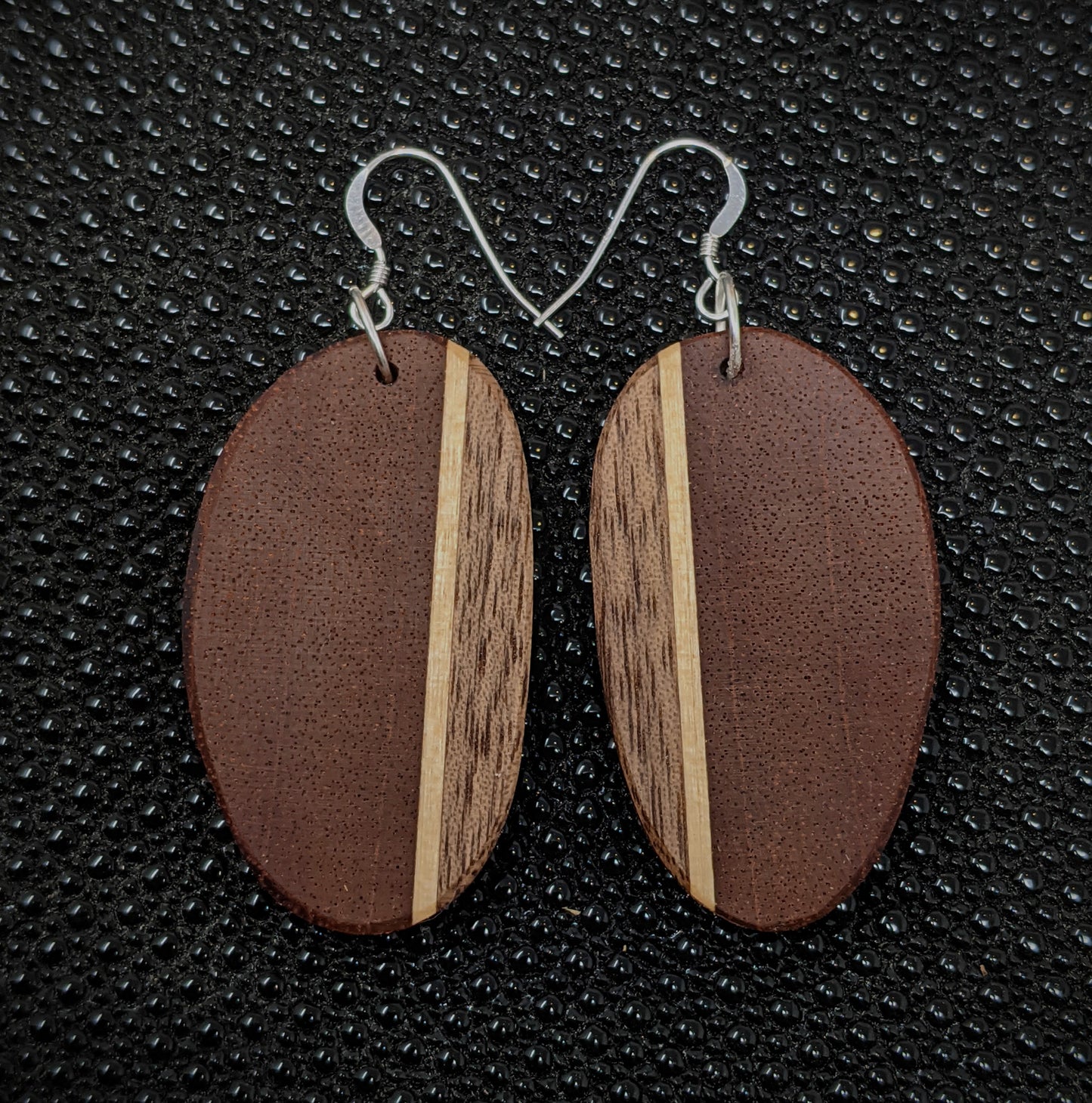 Mahogany Oval Dangle Earrings