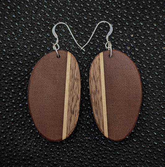 Mahogany Oval Dangle Earrings
