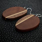Mahogany Oval Dangle Earrings