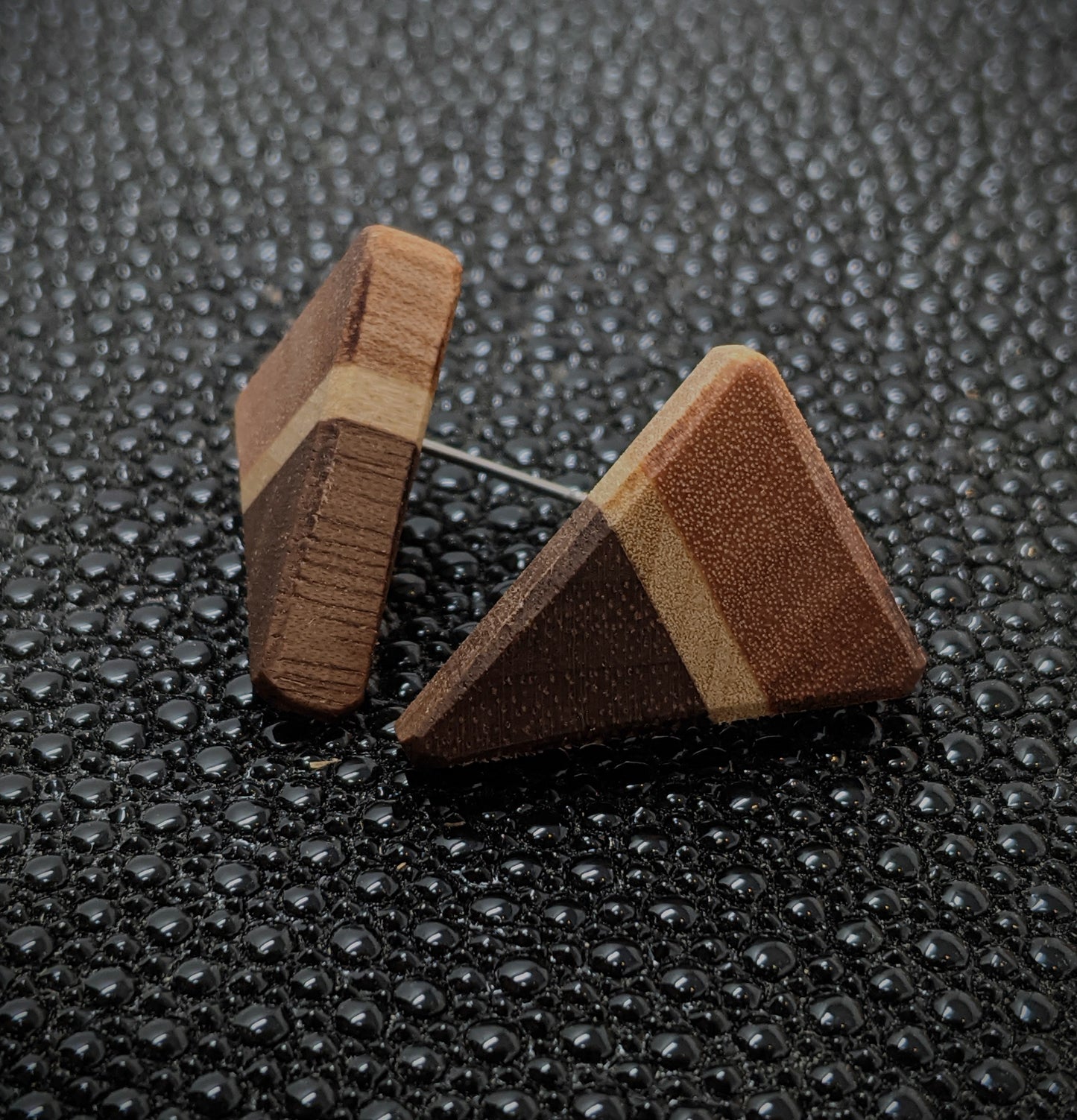 Stripe Triangle Stud Earrings