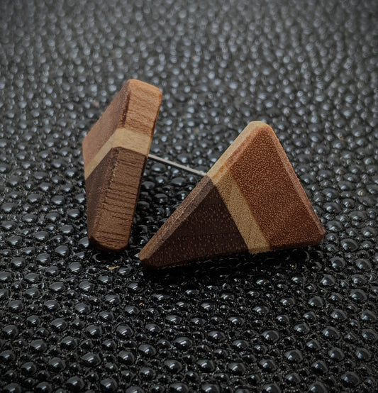 Stripe Triangle Stud Earrings