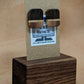 Walnut Stripe Squares Stud Earrings