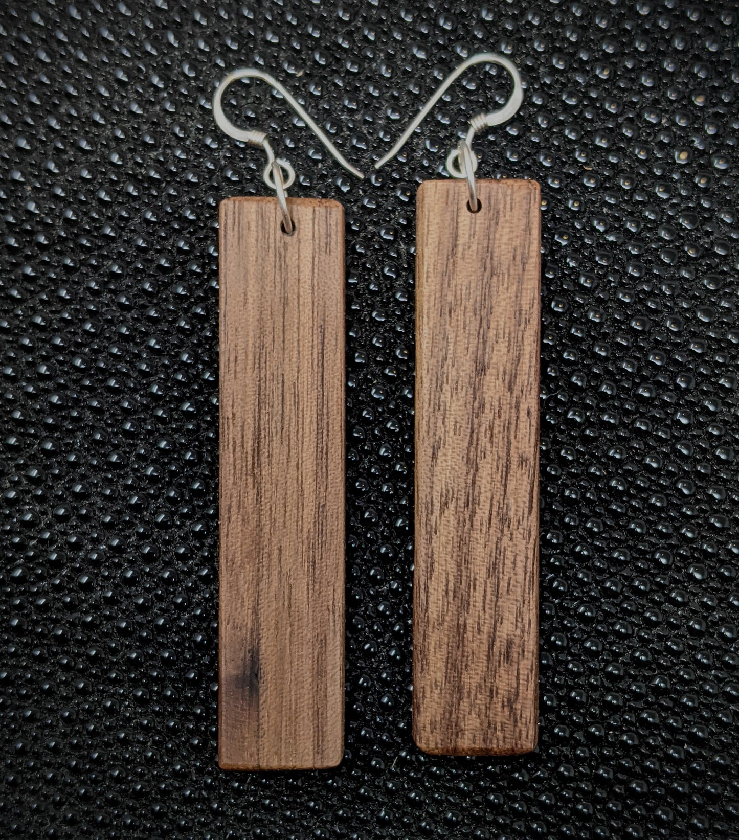 Walnut Rectangle Dangle Earrings