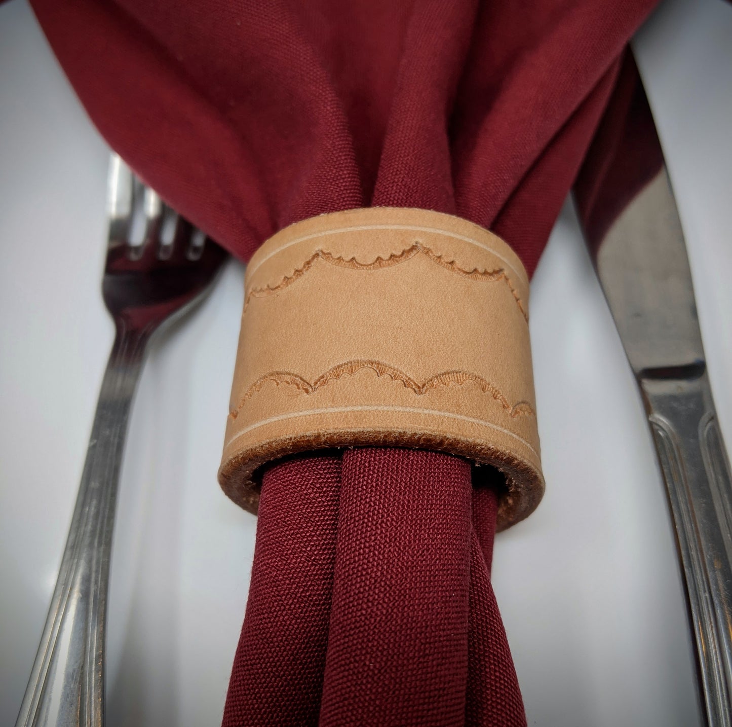 Tooled Leather Napkin Rings