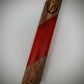 Red Stripe Diagonal Wood and Resin Window Mezuzah