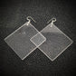 Big Clear Square Dangle Earrings
