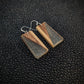 Clear Walnut Rectangle Dangle Earrings