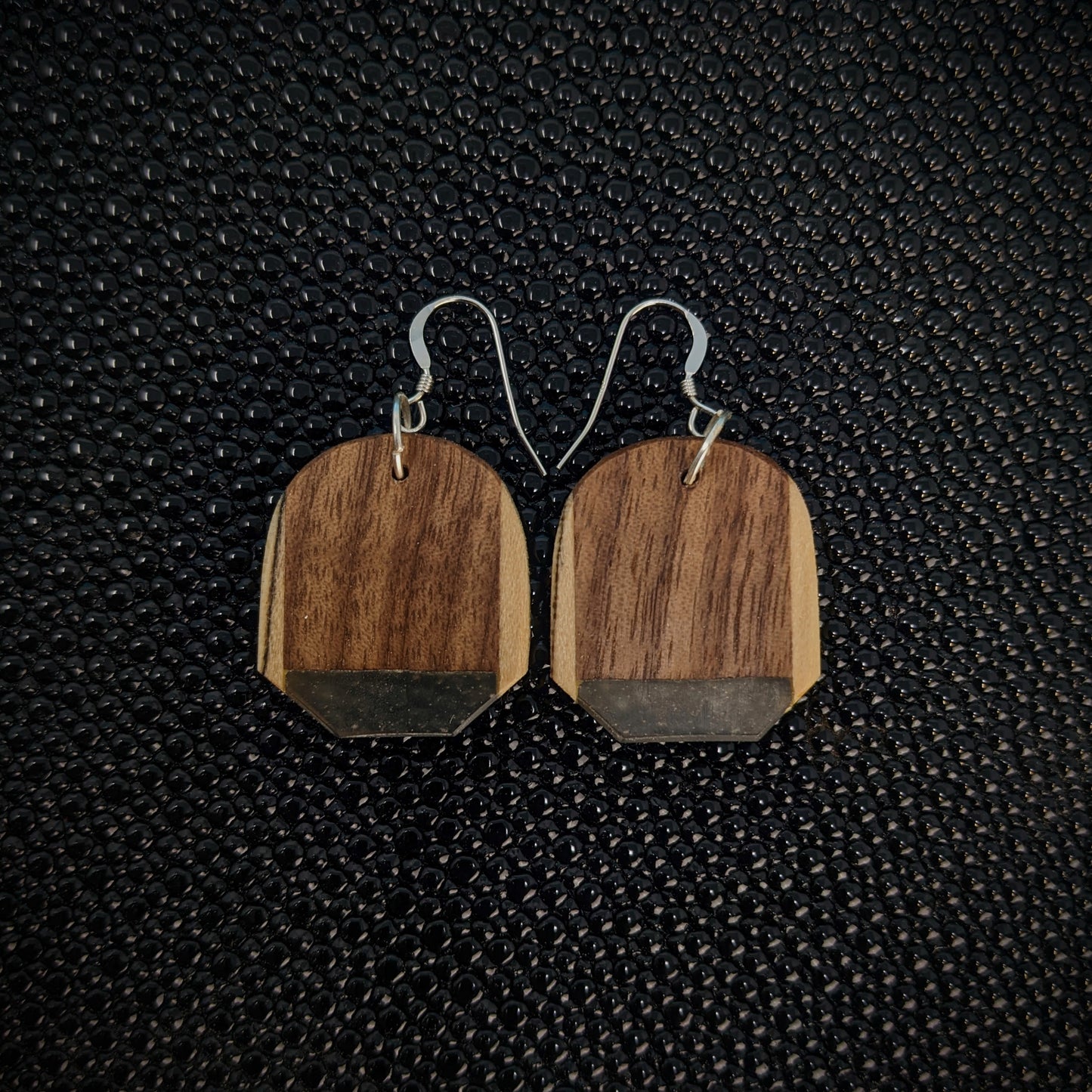 Walnut Rounds Dangle Earrings