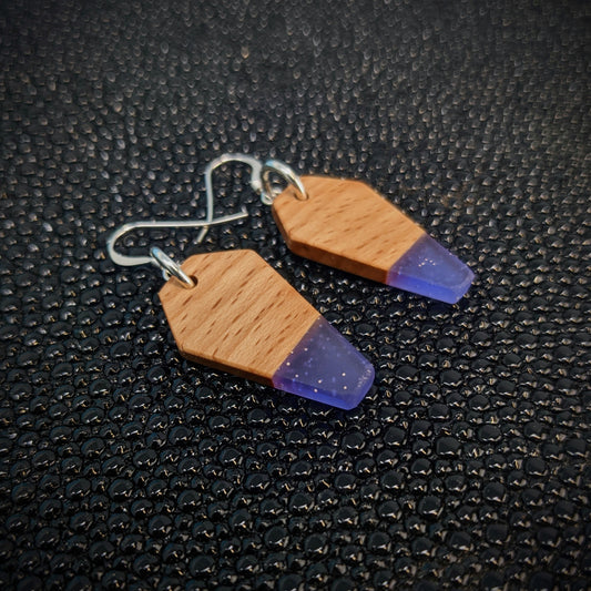 Purple Coffin Dangle Earrings