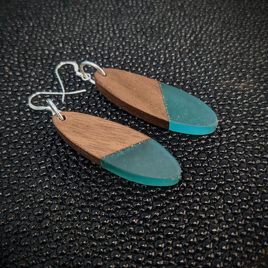 Walnut Oval Dangle Earrings