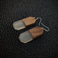 Walnut and Clear Dangle Earrings